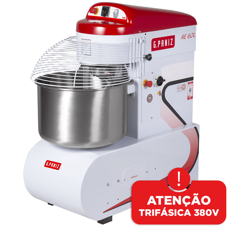 Amassadeira Espiral G.Paniz, Trifásica, 60kg - AE60L - 380V