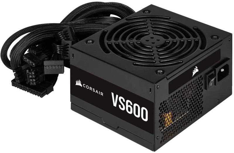 Corsair FONTE ATX 600W - VS600-80 PLUS WHITE - COM CABO DE FORCA - CP-9020224-BR, PRETO - Gaamerr maniia 