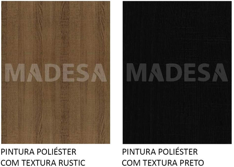Cozinha Completa Madesa Emilly Fire com Balcão e Armário Aéreo Reflex - Rustic/preto - Gaamerr maniia 