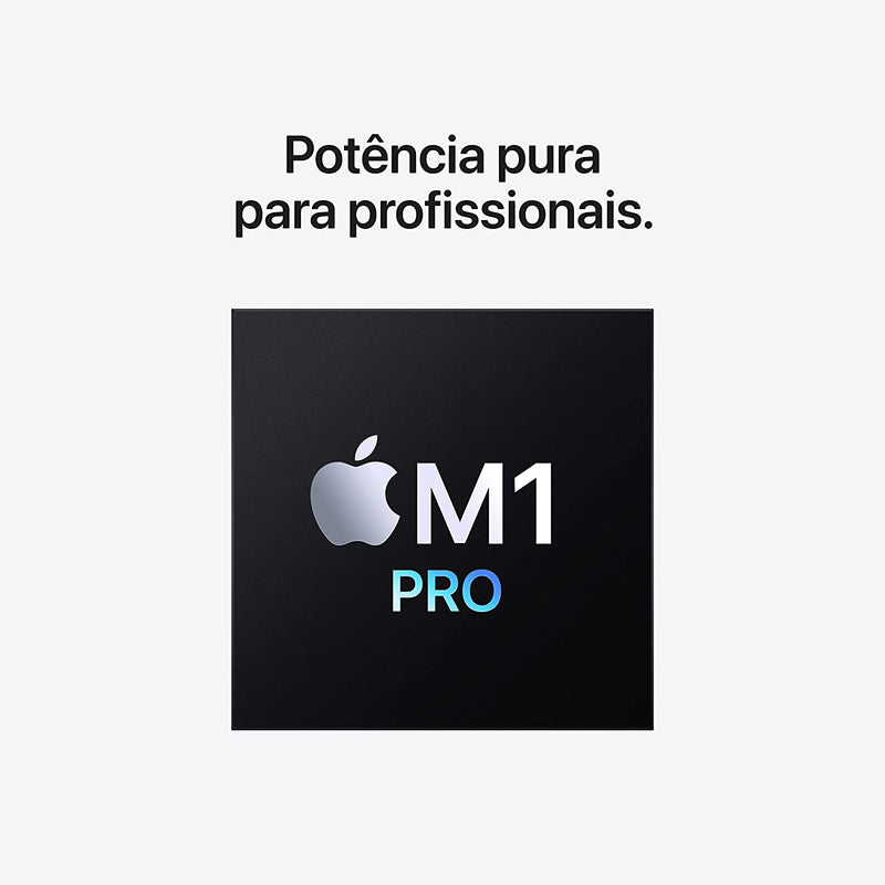 Apple MacBook Pro (de 14 polegadas, Processador M1 Pro da Apple com CPU 8‑core e GPU 14‑core, 16 GB RAM, 512 GB SSD) - Cinzento sideral - Gaamerr maniia 