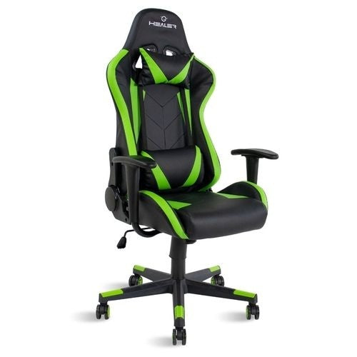 Cadeira Gamer Verde e Preto Healer Strike Reclinável Giratória - Gaamerr maniia 