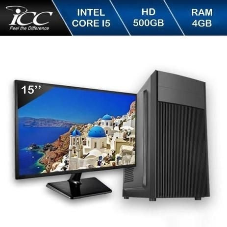 Computador ICC Intel Core I5 3.20 ghz 4GB HD 500GB Kit Multimídia HDMI FULLHD Monitor LED - Gaamerr maniia 