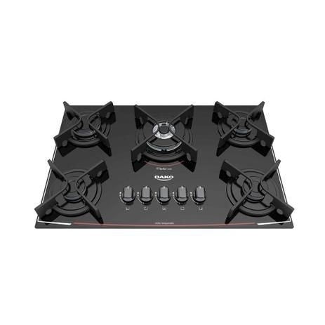 Cooktop 5 Bocas a Gás Acendimento Automático Glass Dako V01 DC5VTZ-PSO SD 300000413 - Gaamerr maniia 