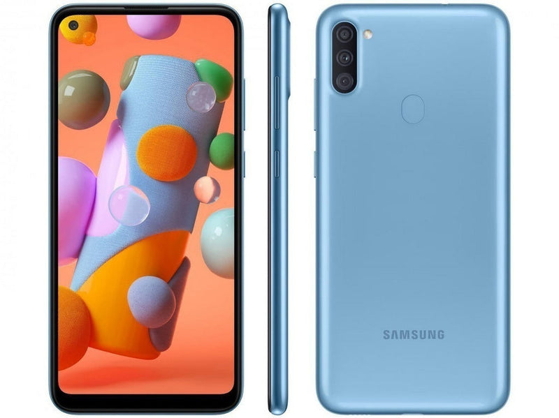 Smartphone Samsung Galaxy A11 64GB 4G Wi-Fi Tela 6.4'' Dual Chip 3GB RAM Câmera Tripla + Selfie 8MP - Azul - ofertasbacanassss