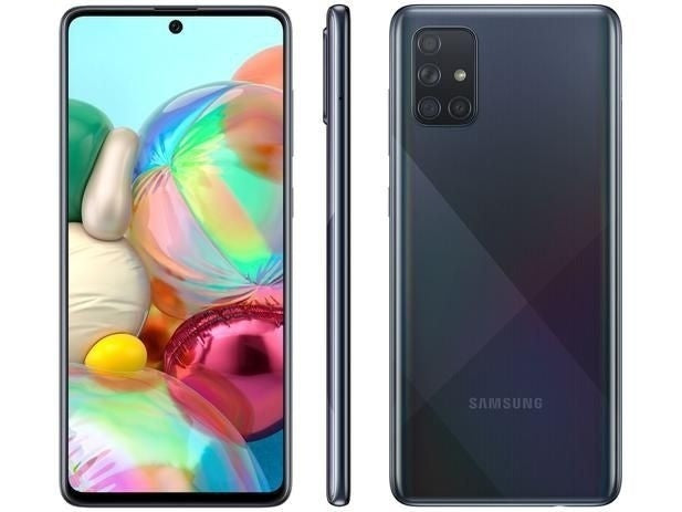 Smartphone Samsung Galaxy A71 128GB 4G Wi-Fi Tela 6.7'' Dual Chip 6GB RAM Câmera Quádrupla + Selfie 32MP - Preto - ofertasbacanassss