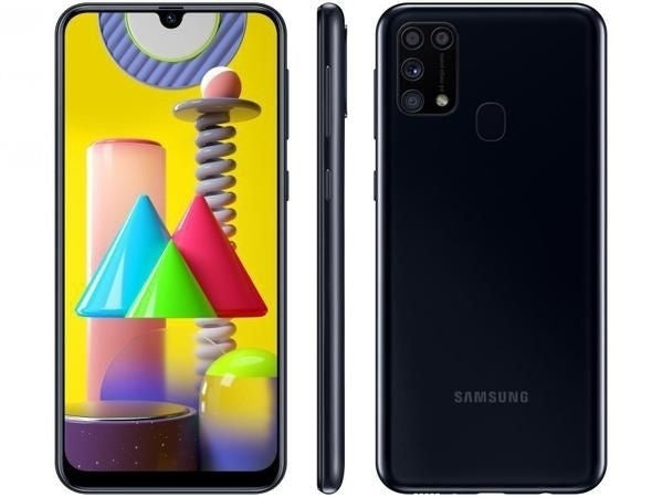 Smartphone Samsung Galaxy M31 128GB 4G Wi-Fi Tela 6.4'' Dual Chip 6GB RAM Câmera Quádrupla + Selfie 32MP - Preto - ofertasbacanassss